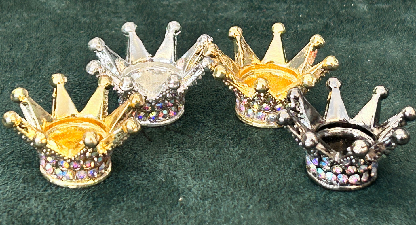 Crown (mental) : three different colors with aura rhinestone beads