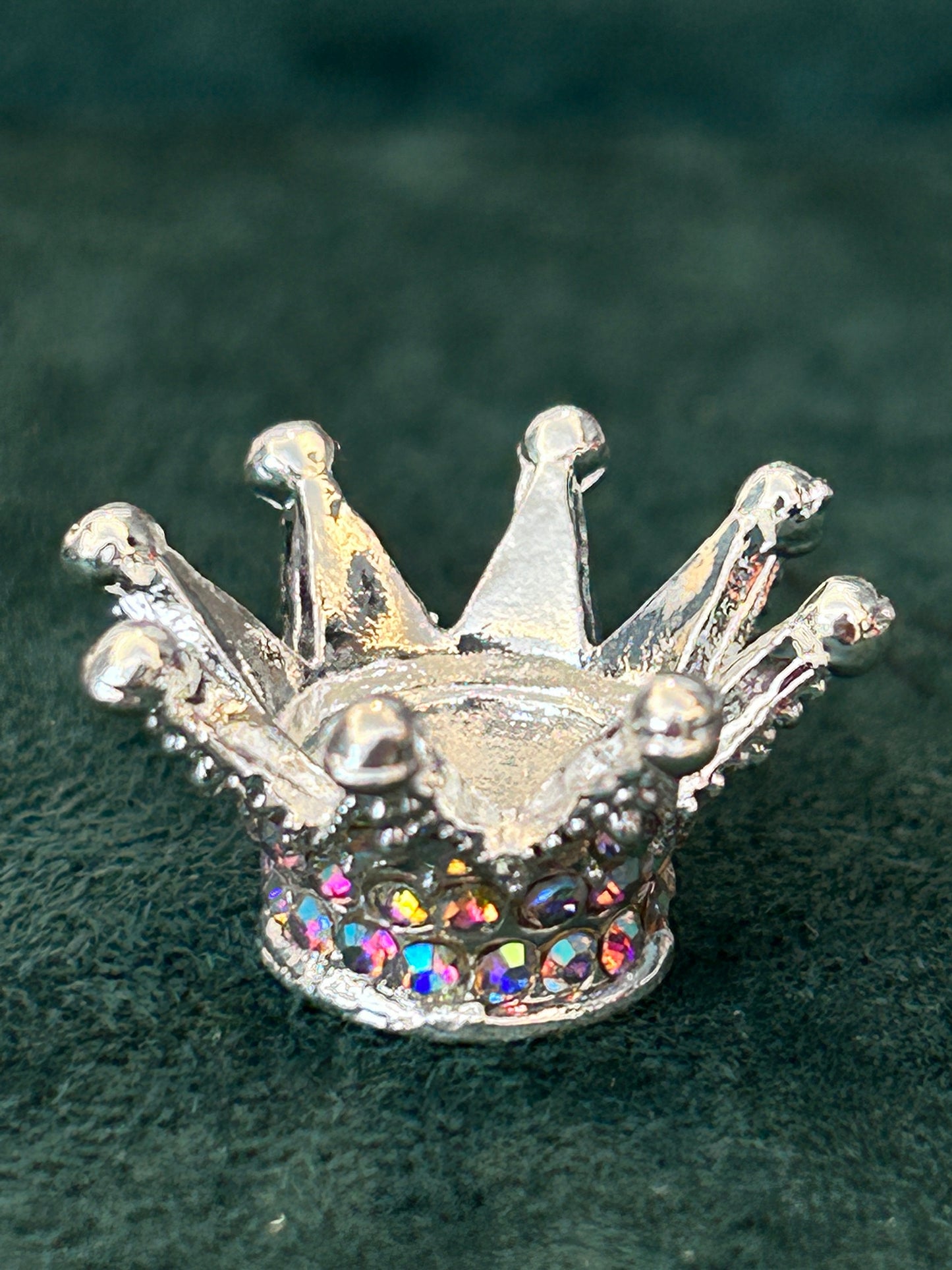 Crown (mental) : three different colors with aura rhinestone beads